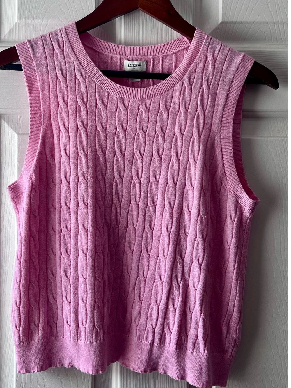 J. Crew Pink Cable Knit 100% Cotton Tank/Vest